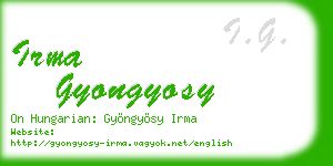 irma gyongyosy business card